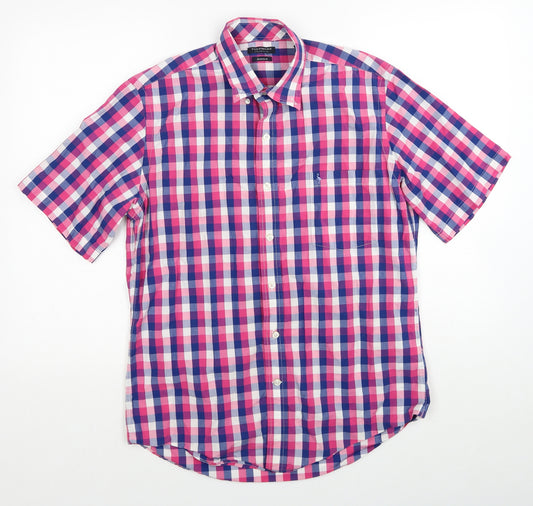 TAILORBYRD Mens Multicoloured Check Cotton Button-Up Size M Collared Button