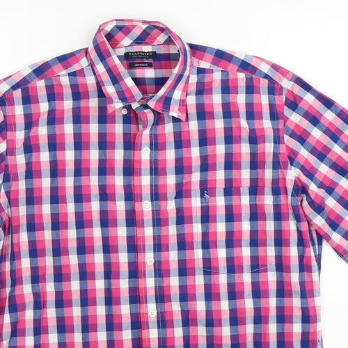 TAILORBYRD Mens Multicoloured Check Cotton Button-Up Size M Collared Button