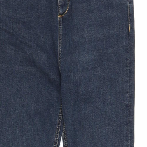 Marks and Spencer Girls Blue Cotton Skinny Jeans Size 12-13 Years Regular Zip