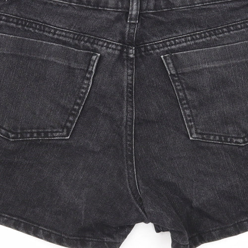 ASOS Womens Black Cotton Mom Shorts Size 10 Regular Zip