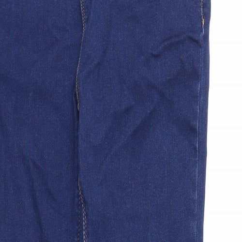 Denim & Co. Girls Blue Cotton Skinny Jeans Size 12-13 Years Regular Zip