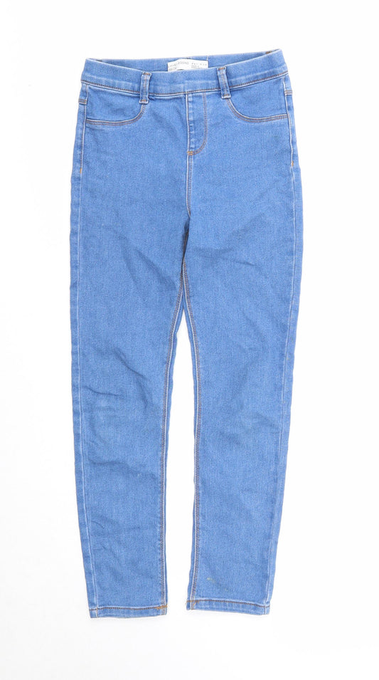 Denim & Co. Girls Blue Cotton Jegging Jeans Size 10-11 Years Regular