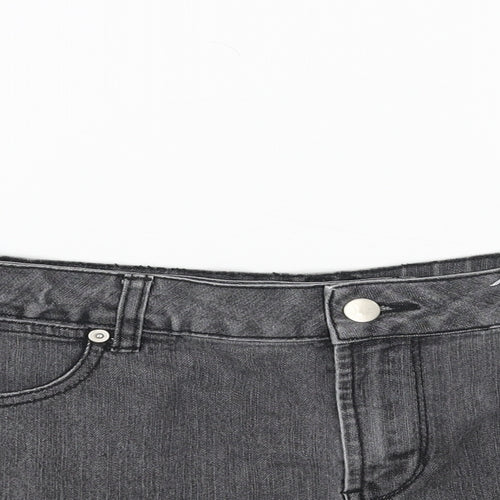 Supre Womens Grey Cotton Hot Pants Shorts Size M Regular Button