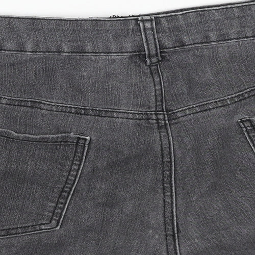 Supre Womens Grey Cotton Hot Pants Shorts Size M Regular Button