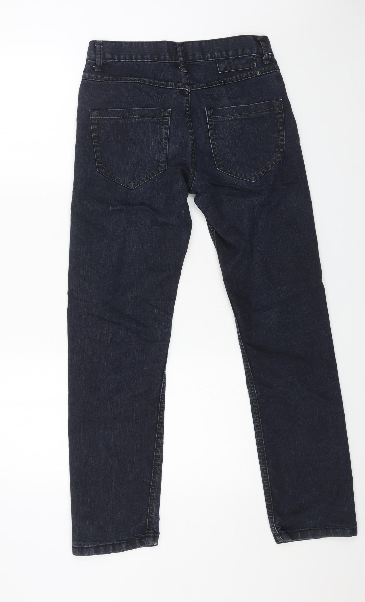 Denim & Co. Mens Blue Cotton Straight Jeans Size 28 in L30 in Regular Button