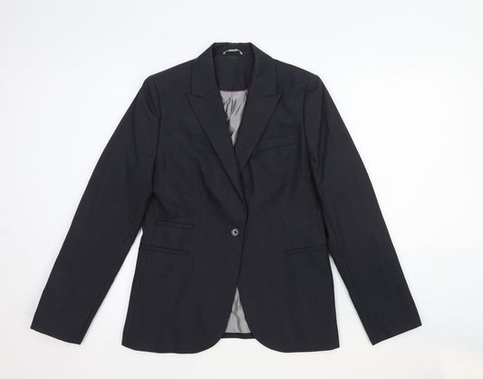 Austin Reed Womens Grey Cotton Jacket Suit Jacket Size 12