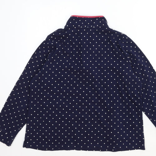 Bonmarché Girls Blue Polka Dot Cotton Pullover Hoodie Size 14 Years Zip
