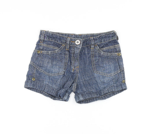 NEXT Boys Blue Cotton Bermuda Shorts Size 8 Years Regular Zip