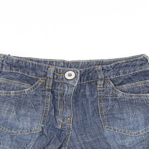 NEXT Boys Blue Cotton Bermuda Shorts Size 8 Years Regular Zip
