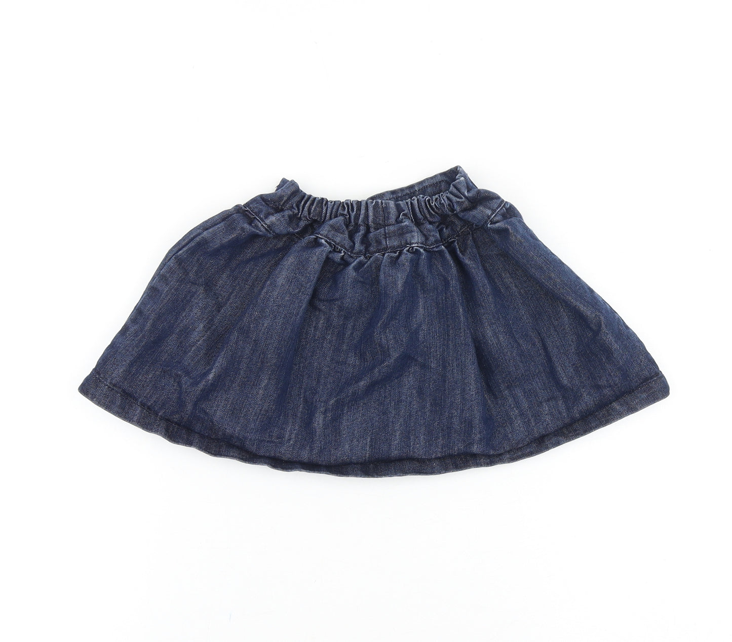 NEXT Girls Blue Cotton Skater Skirt Size 3-4 Years Regular Button