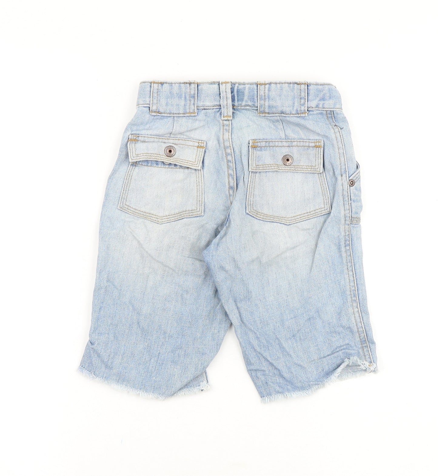 Old Navy Boys Blue Cotton Bermuda Shorts Size 6 Years Regular Zip - Distressed