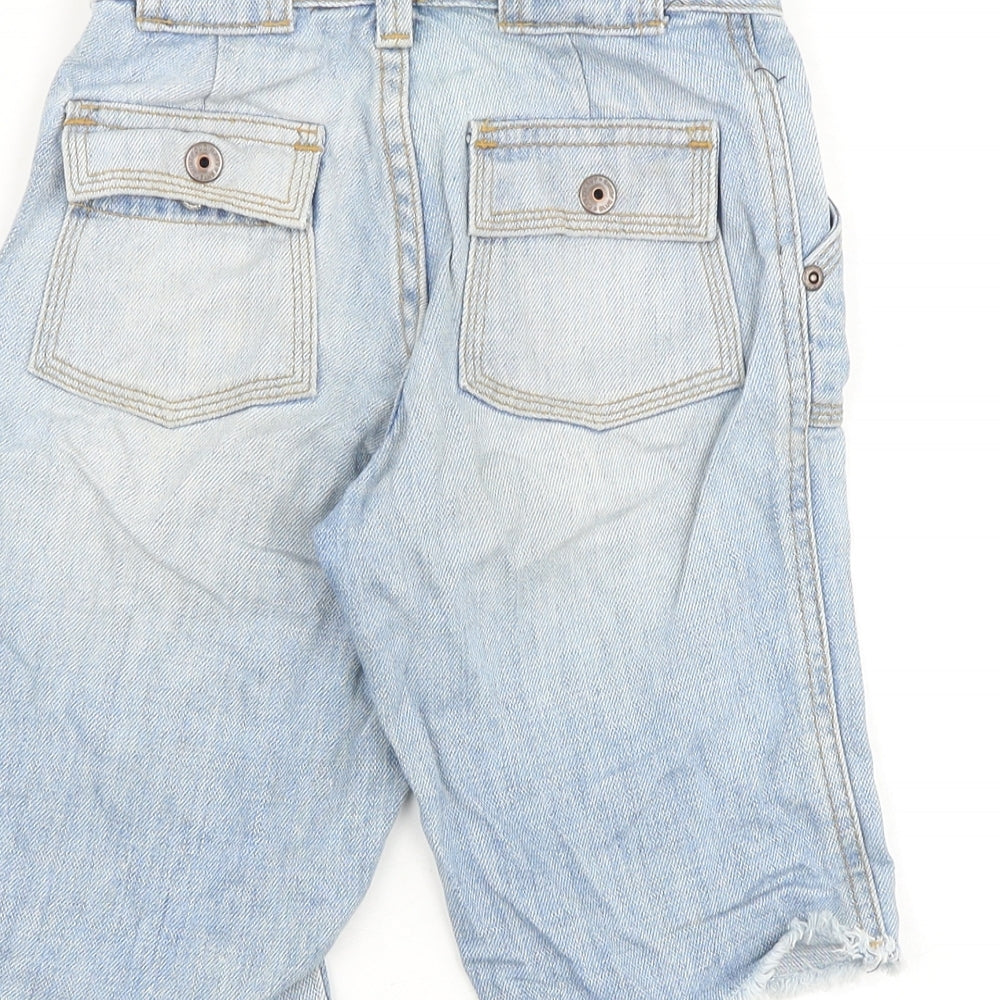 Old Navy Boys Blue Cotton Bermuda Shorts Size 6 Years Regular Zip - Distressed