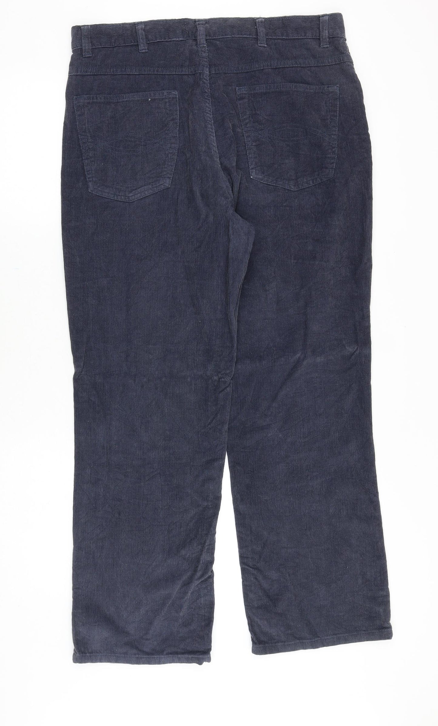 Matalan Mens Blue Cotton Trousers Size 36 in Regular Zip