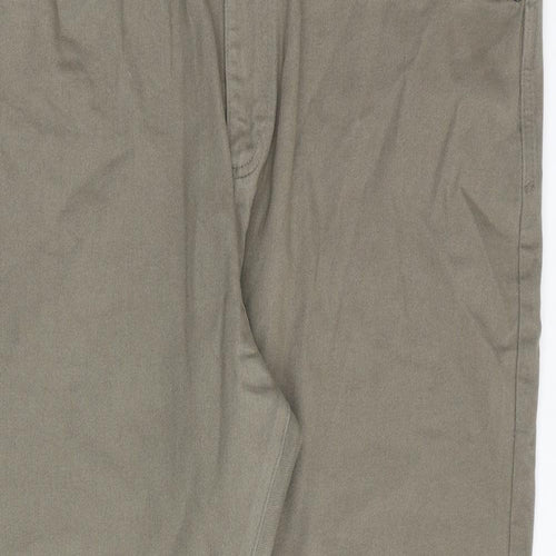 Marks and Spencer Mens Green Cotton Straight Jeans Size 44 in Regular Zip