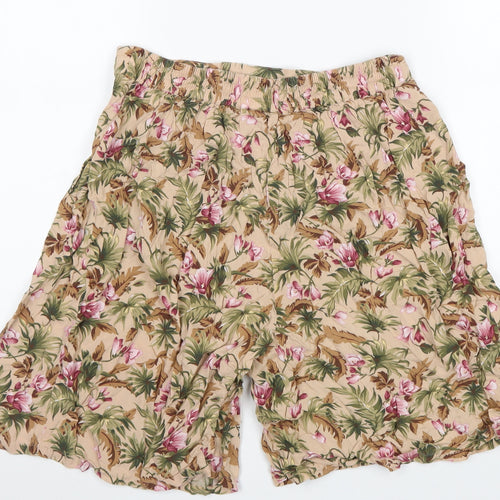 Sag Harbor Womens Beige Floral Viscose Bermuda Shorts Size M L7 in Regular Pull On