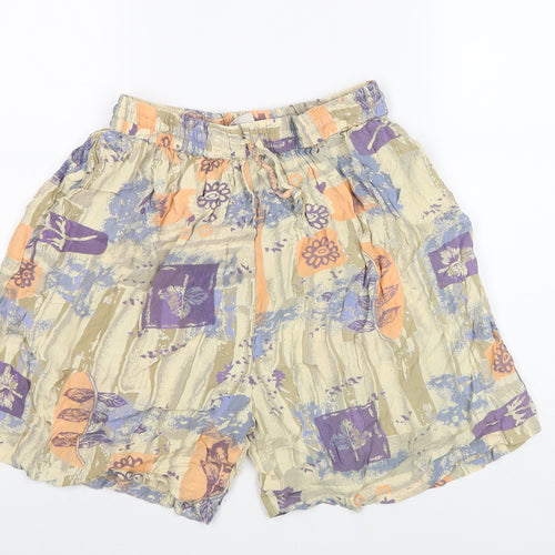 Soji Womens Multicoloured Geometric Viscose Basic Shorts Size M L5 in Regular Tie