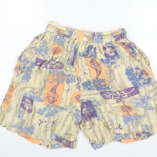 Soji Womens Multicoloured Geometric Viscose Basic Shorts Size M L5 in Regular Tie