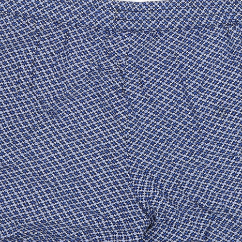 Dalia Womens Blue Geometric Viscose Basic Shorts Size L L3 in Regular Pull On