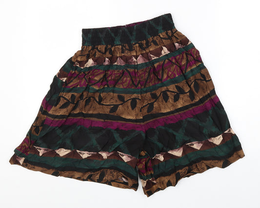 Cascais Womens Multicoloured Geometric Viscose Culotte Shorts Size S L3 in Regular Pull On