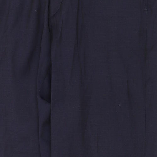 Marks and Spencer Mens Blue Wool Dress Pants Trousers Size 34 in Regular Zip
