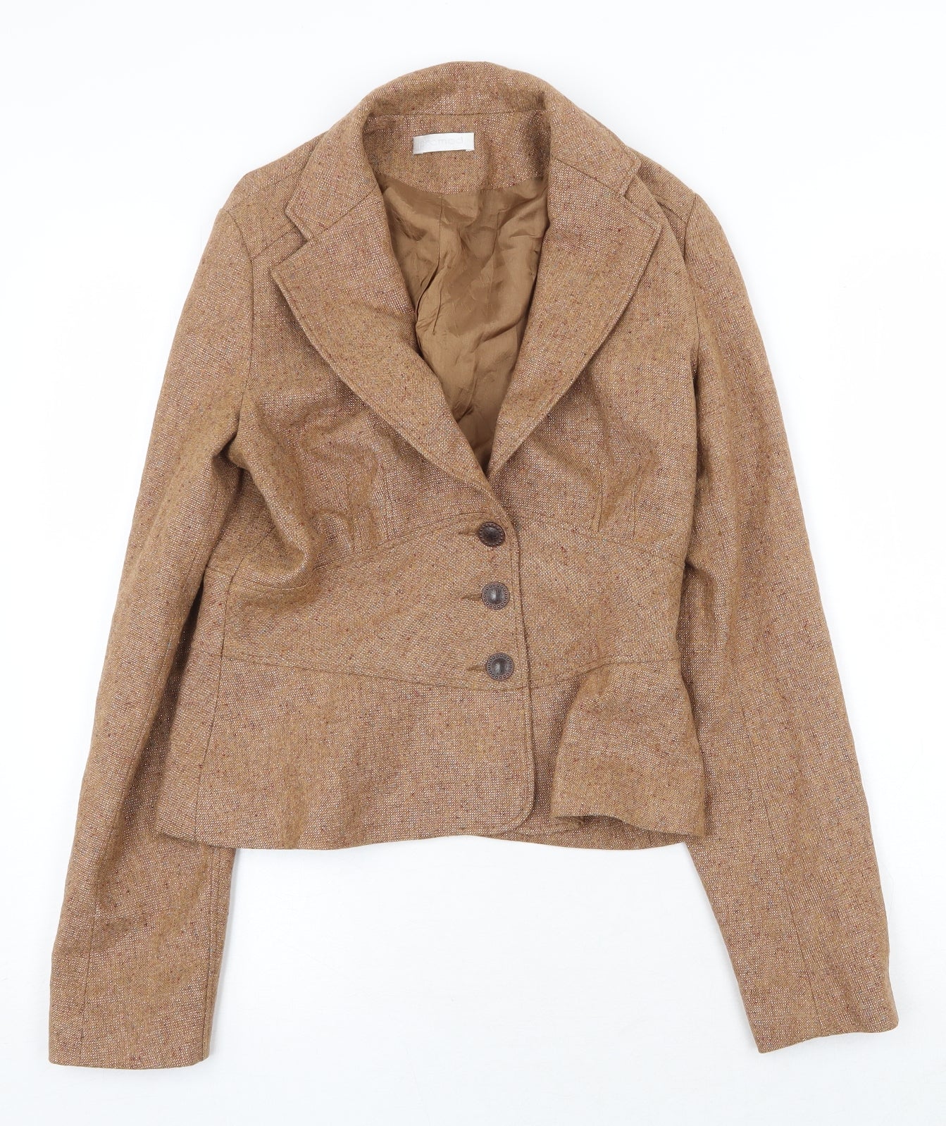 Promod Womens Brown Jacket Blazer Size 10 Button