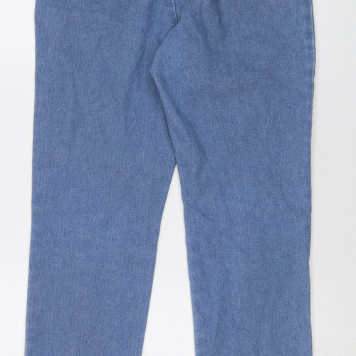 Nutmeg Girls Blue 100% Cotton Straight Jeans Size 12-13 Years Regular Tie