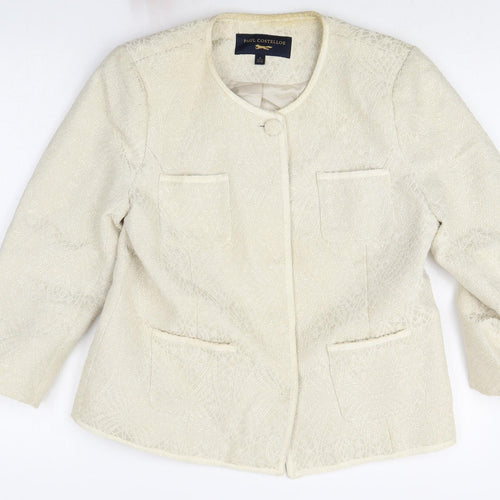Paul Costelloe Womens White Cotton Jacket Blazer Size M