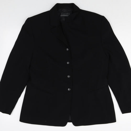 Marcona Womens Black Polyester Jacket Suit Jacket Size 14