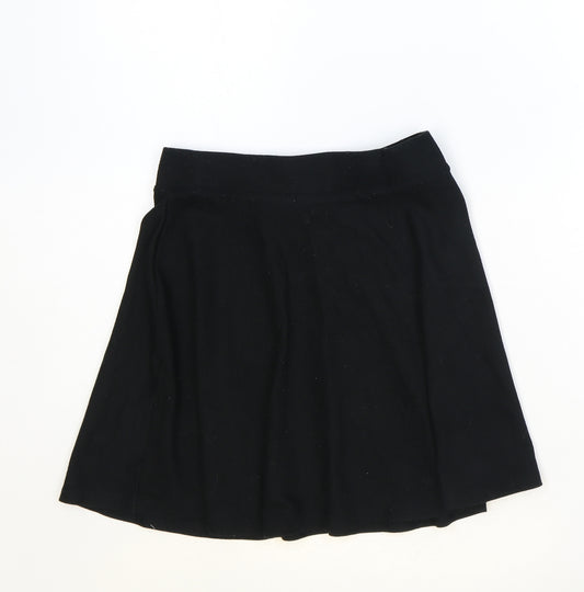 NEXT Girls Black Polyester Skater Skirt Size 10 Years Regular Pull On