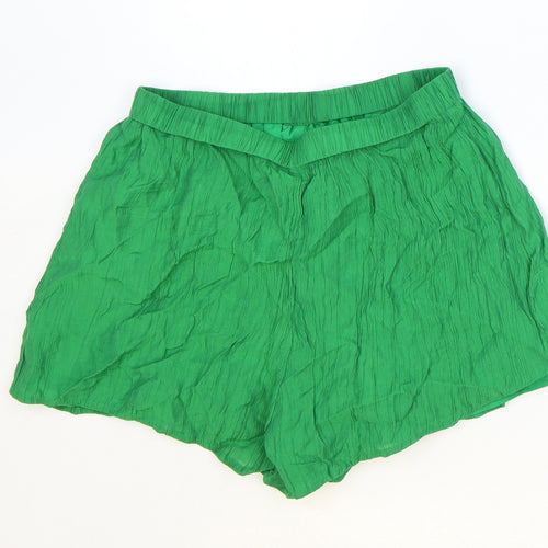 SheIn Womens Green Viscose Culotte Shorts Size M Regular Pull On