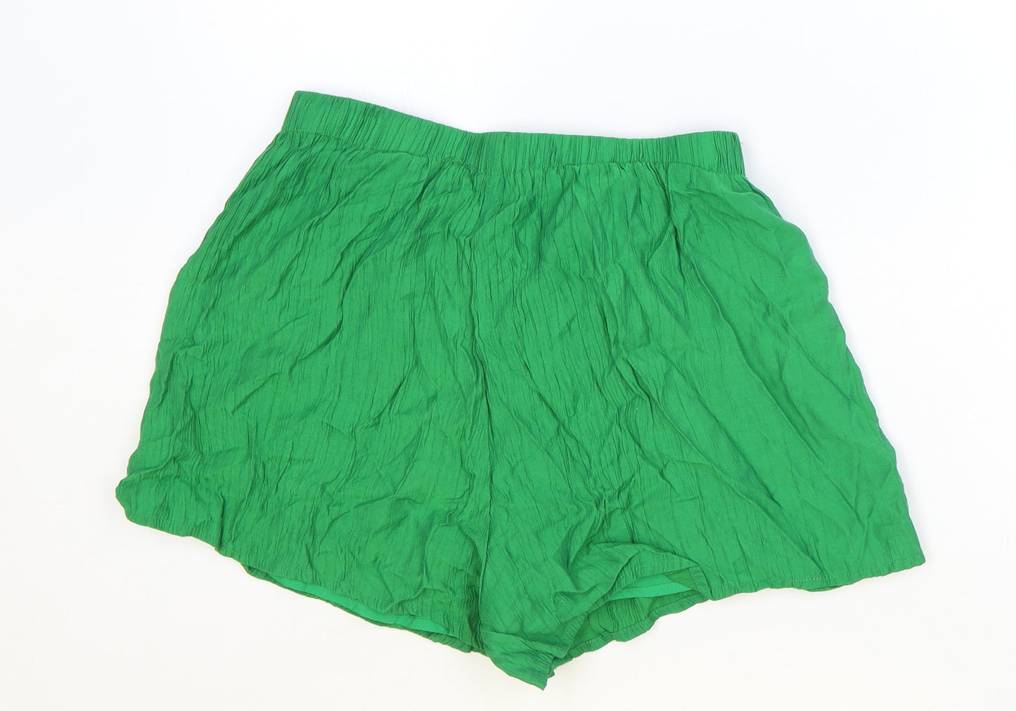 SheIn Womens Green Viscose Culotte Shorts Size M Regular Pull On