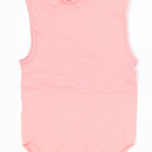Primark Womens Pink Polyester Bodysuit One-Piece Size XS Snap