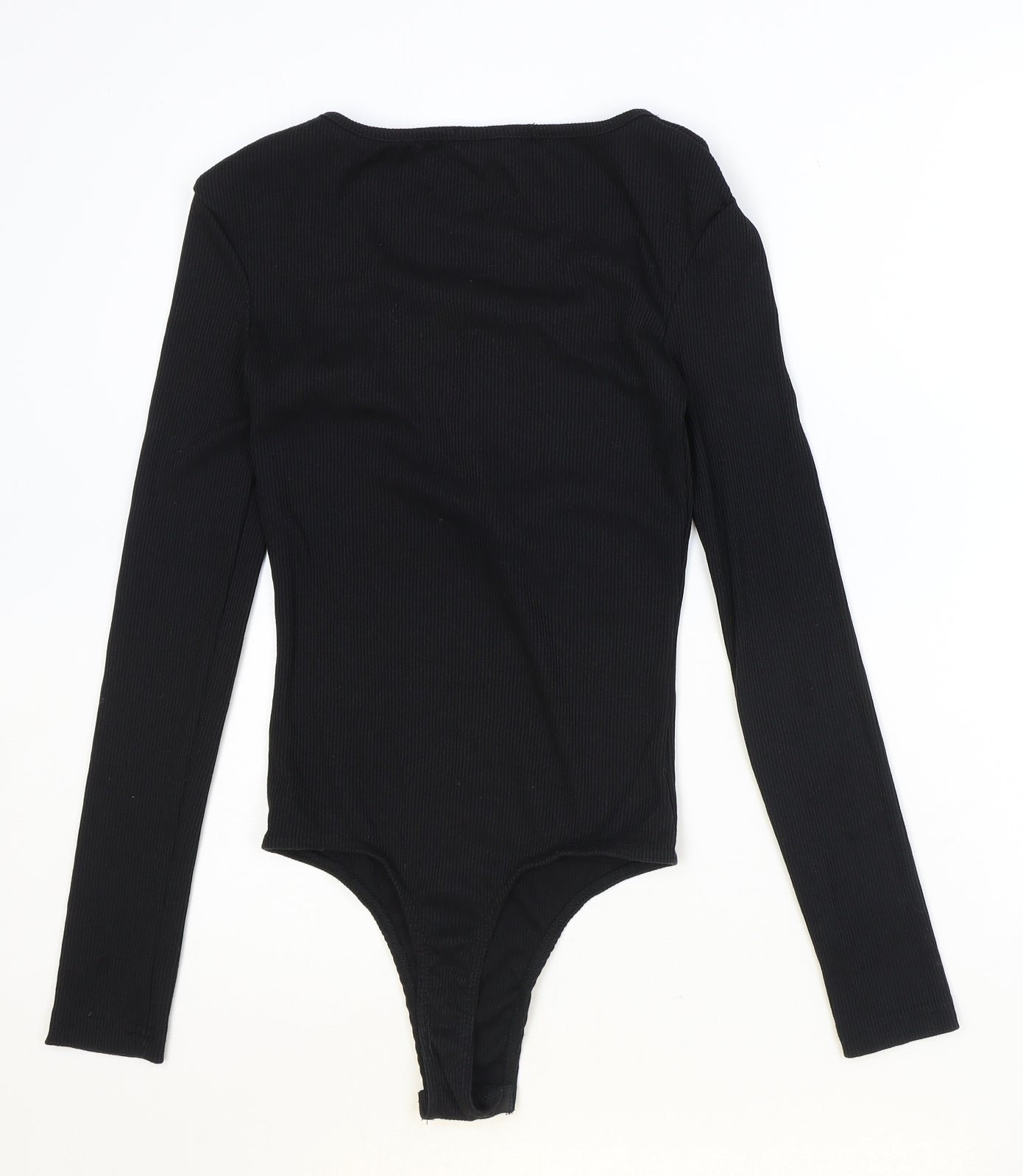 Missguided Womens Black Polyester Bodysuit One-Piece Size 8 Zip