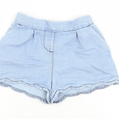 NEXT Girls Blue Cotton Hot Pants Shorts Size 4-5 Years Regular