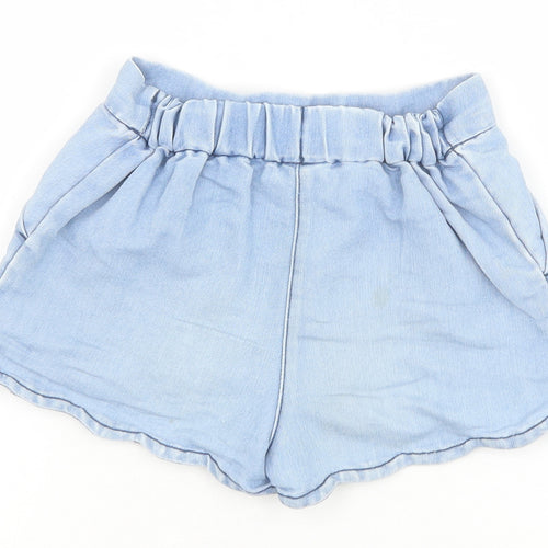 NEXT Girls Blue Cotton Hot Pants Shorts Size 4-5 Years Regular