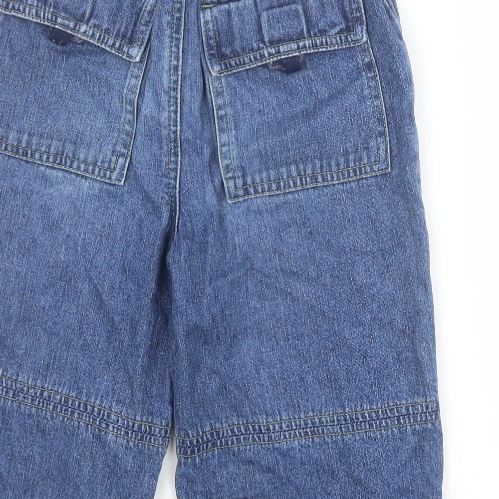 Adams Boys Blue Cotton Cropped Jeans Size 6 Years Regular Drawstring