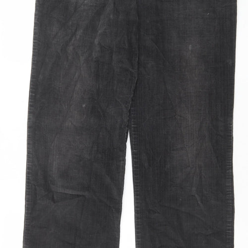 Debenhams Mens Grey Cotton Trousers Size 32 in Regular Zip