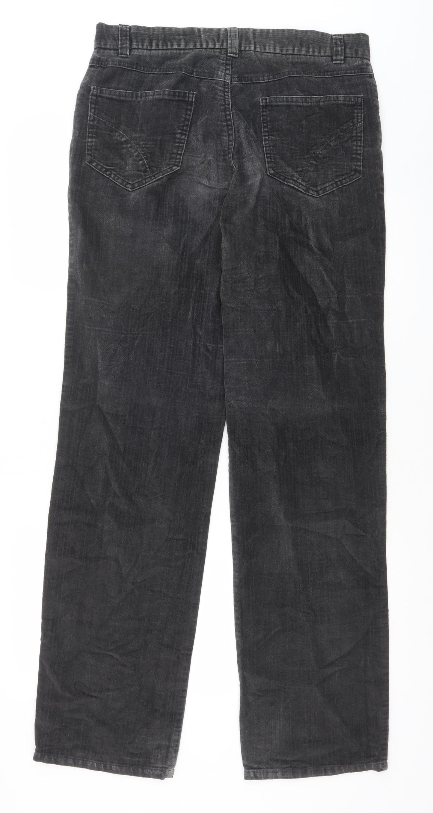 Debenhams Mens Grey Cotton Trousers Size 32 in Regular Zip