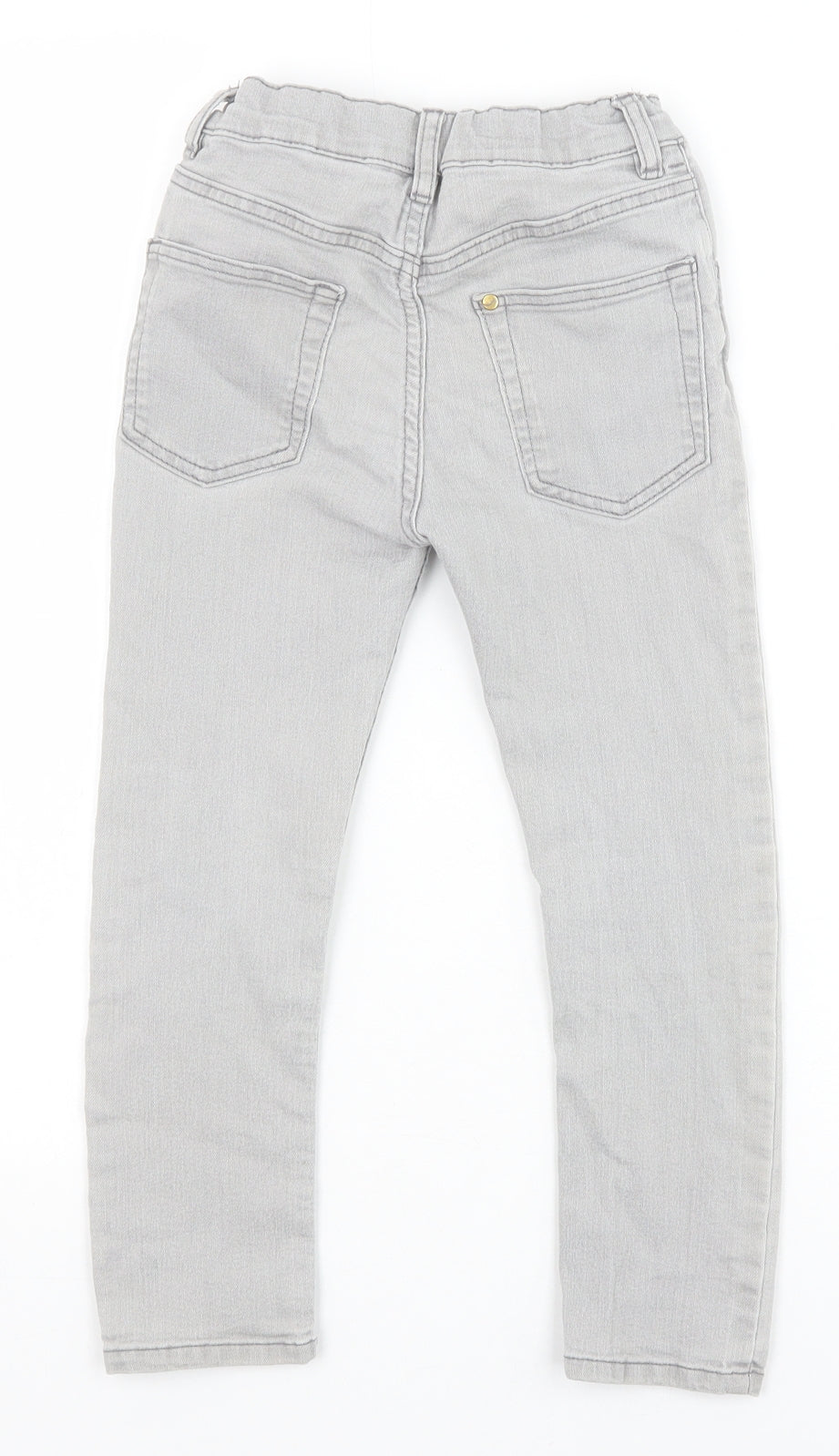 H&M Girls Grey Cotton Skinny Jeans Size 5-6 Years Slim Zip