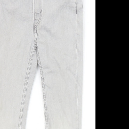 H&M Girls Grey Cotton Skinny Jeans Size 5-6 Years Slim Zip