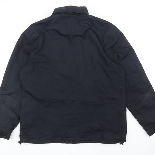 TU Mens Black Windbreaker Jacket Size L Zip