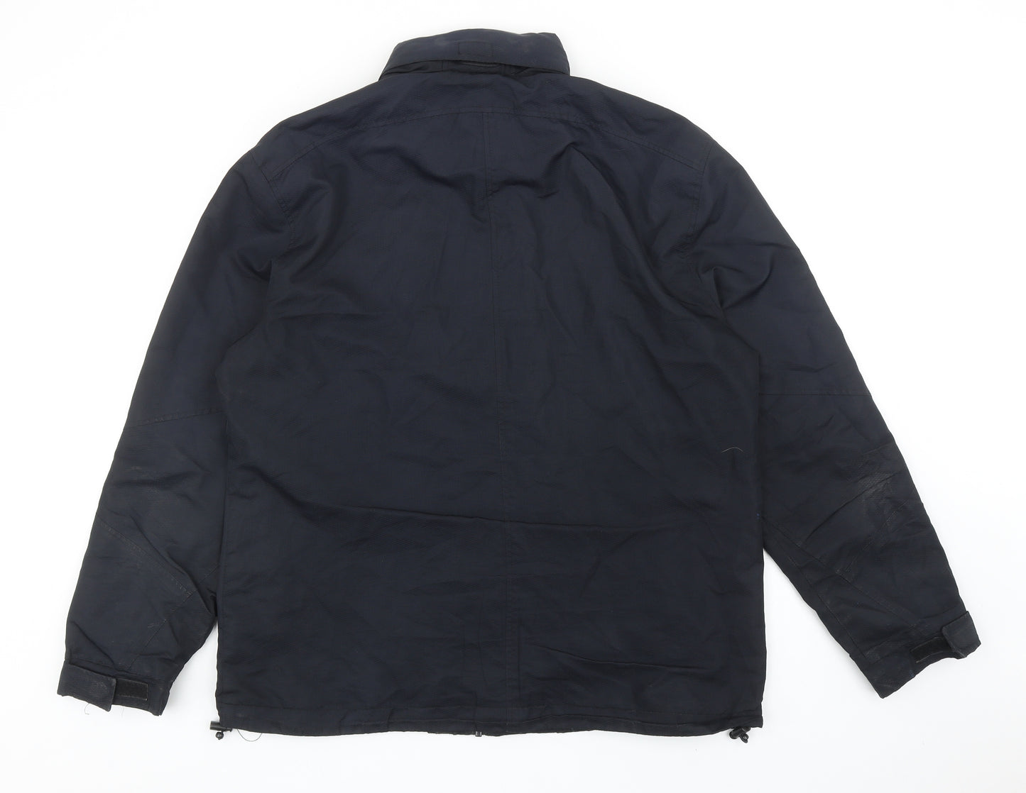 TU Mens Black Windbreaker Jacket Size L Zip