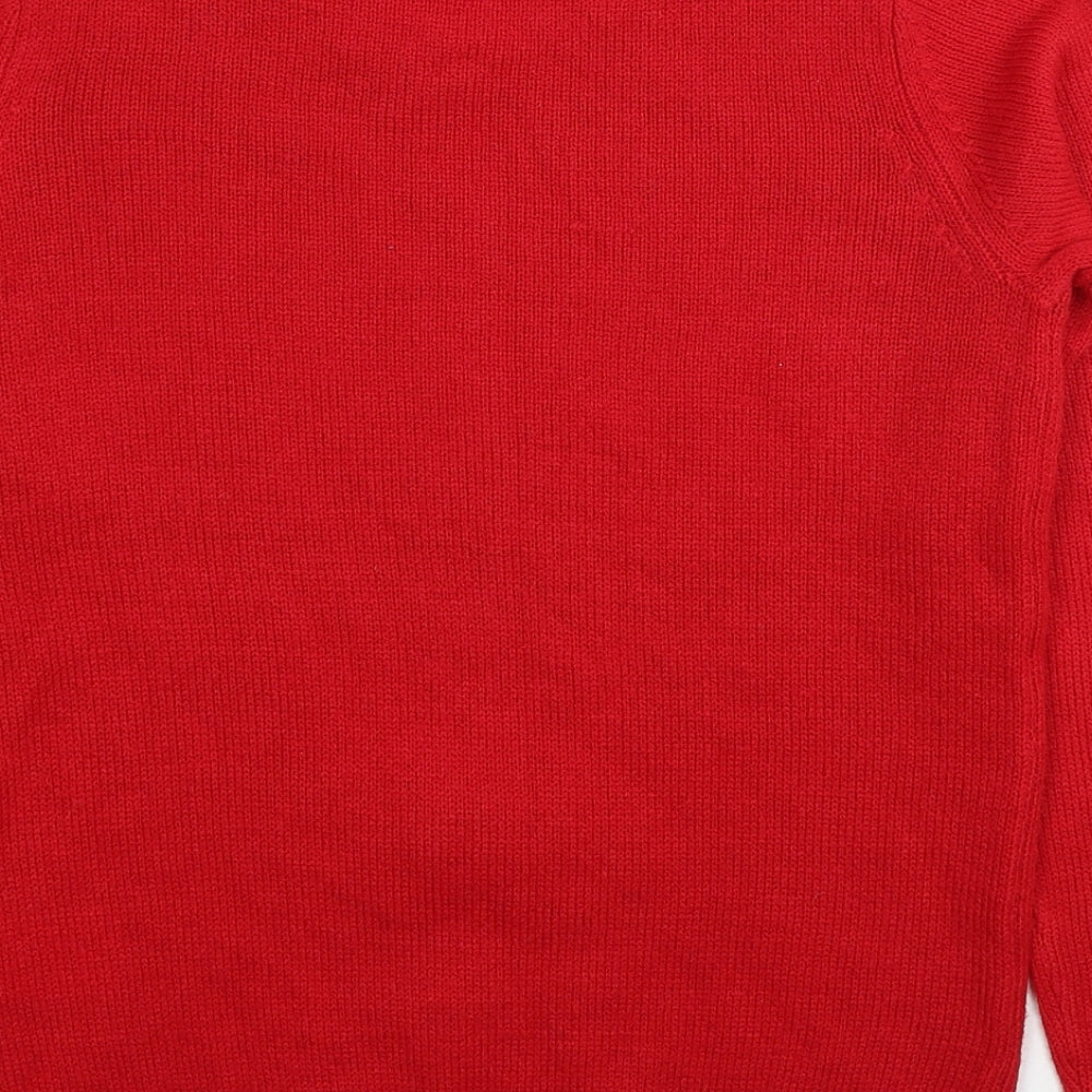 Pepperts Boys Red Crew Neck Acrylic Pullover Jumper Size 10-11 Years Pullover - Christmas Reindeer