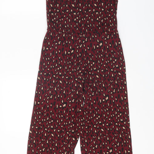 Palomino Girls Red Animal Print Polyester Jumpsuit One-Piece Size 10 Years Pullover - Leopard Print