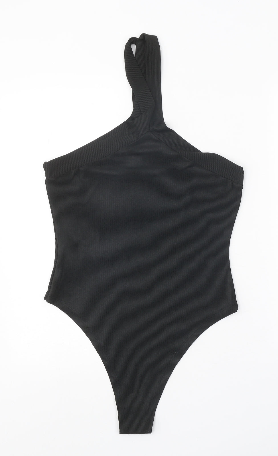 SheIn Womens Black Polyester Bodysuit One-Piece Size L Snap