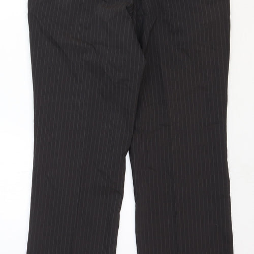 River Island Mens Black Striped Cotton Dress Pants Trousers Size 32 in Regular Zip