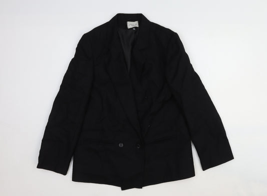 Solo Womens Black Wool Jacket Suit Jacket Size 12