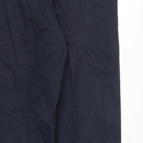 Marks and Spencer Mens Blue Cotton Trousers Size 34 in Regular Zip