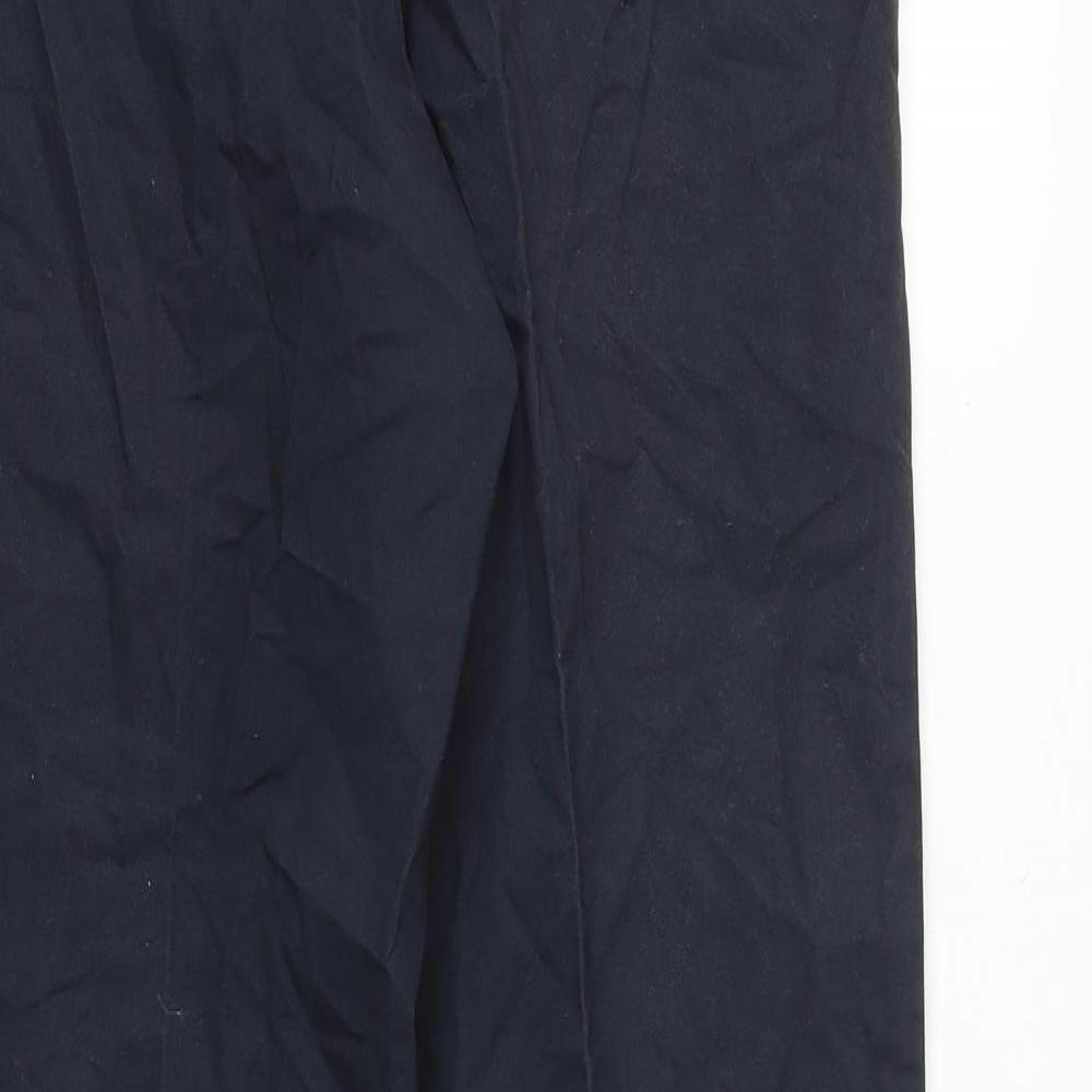 Marks and Spencer Mens Blue Cotton Trousers Size 34 in Regular Zip