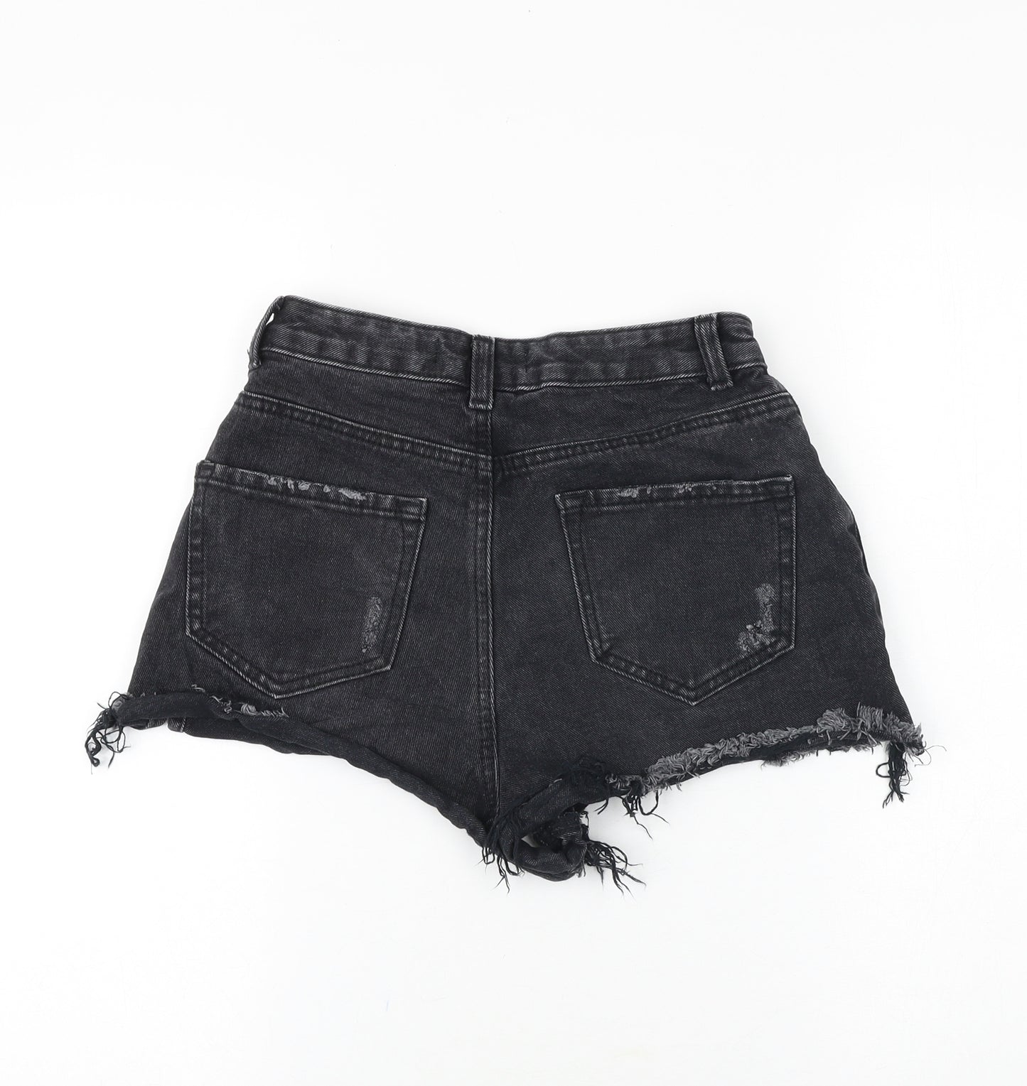 Denim & Co. Womens Black Cotton Hot Pants Shorts Size 8 Regular Zip